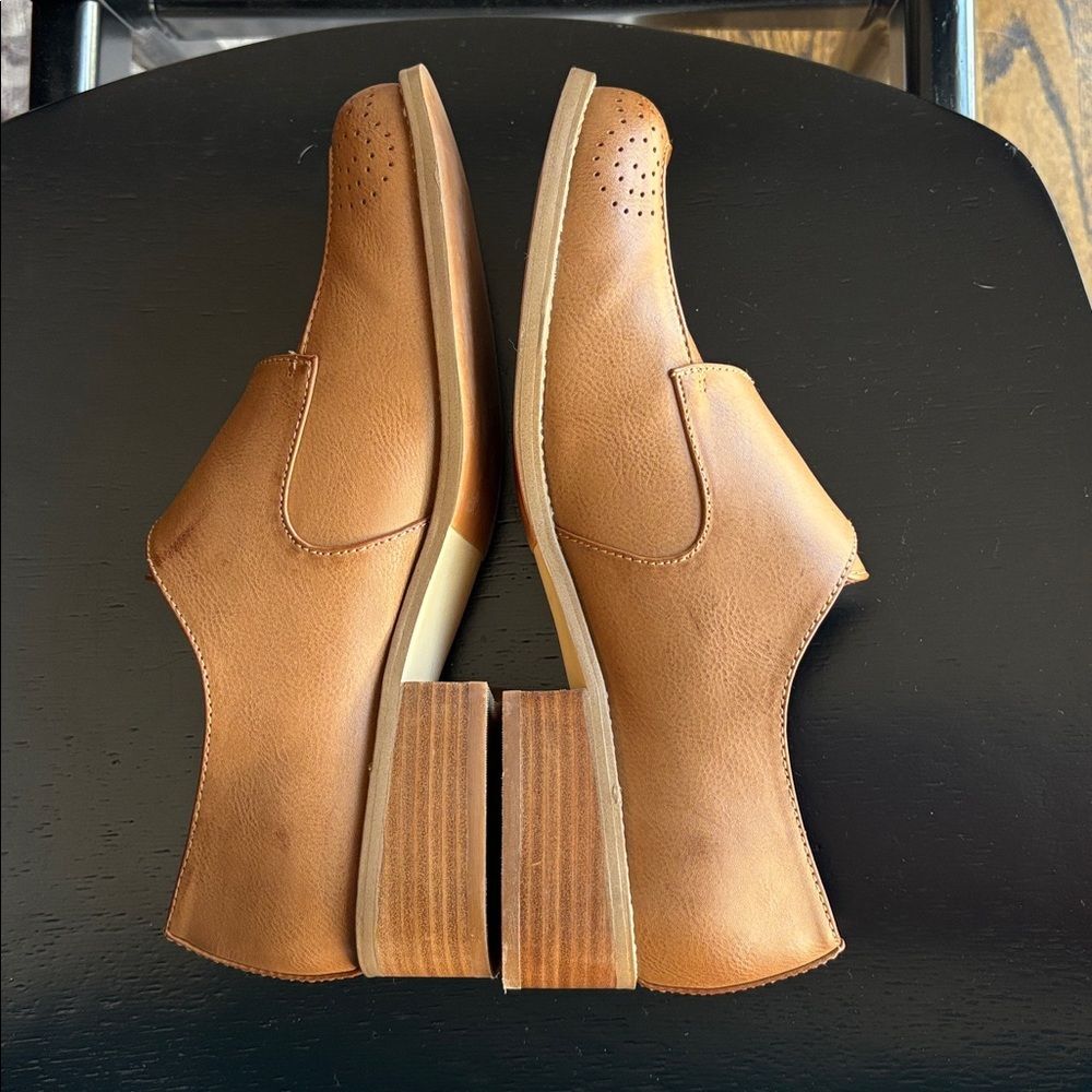 Korks Theodore Loafers Women’s Brown Leather Slip-On Oxford buckle tan shoes 9 - Picture 11 of 13